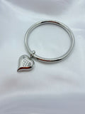 Bracciale Rigido con Cuore Argento