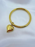 Bracciale Rigido con Cuore Oro
