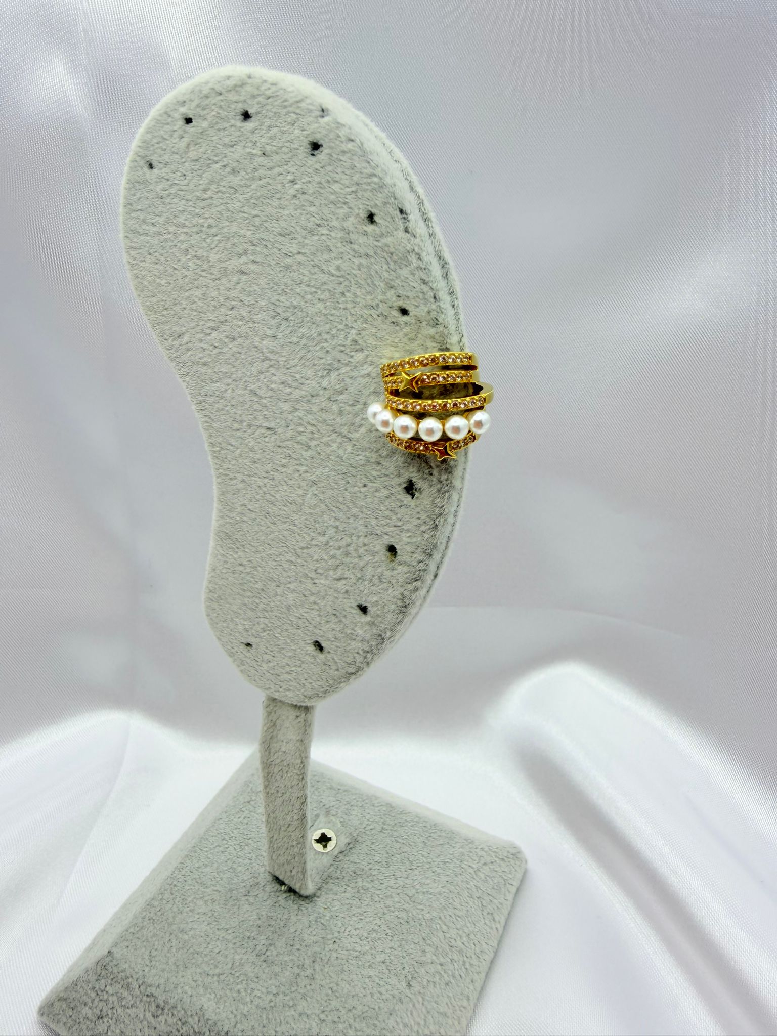 Ear Cuff Perle e Strass Oro