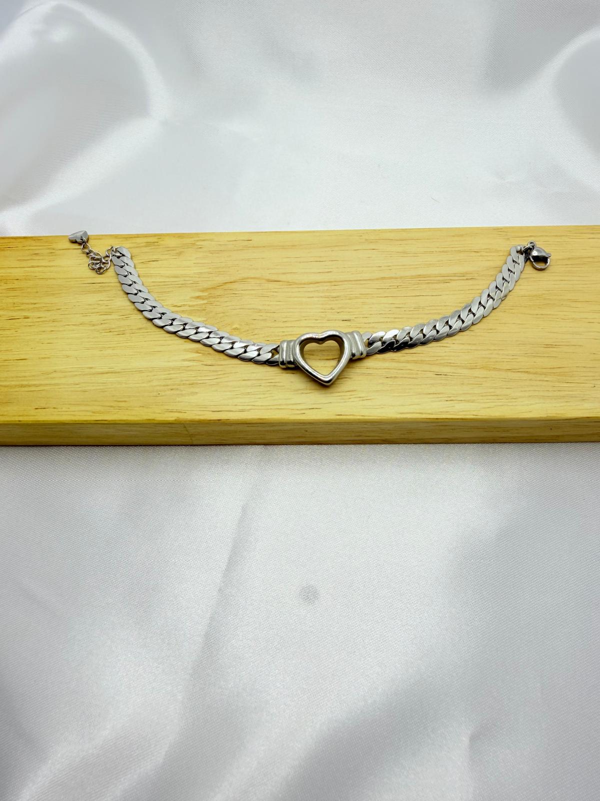 Bracciale Cuore Traforato Argento