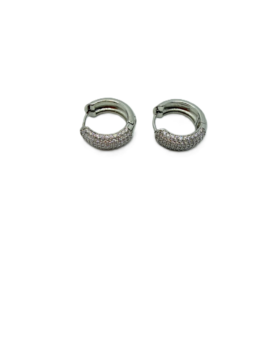 Cerchietti Medi con Strass Argento