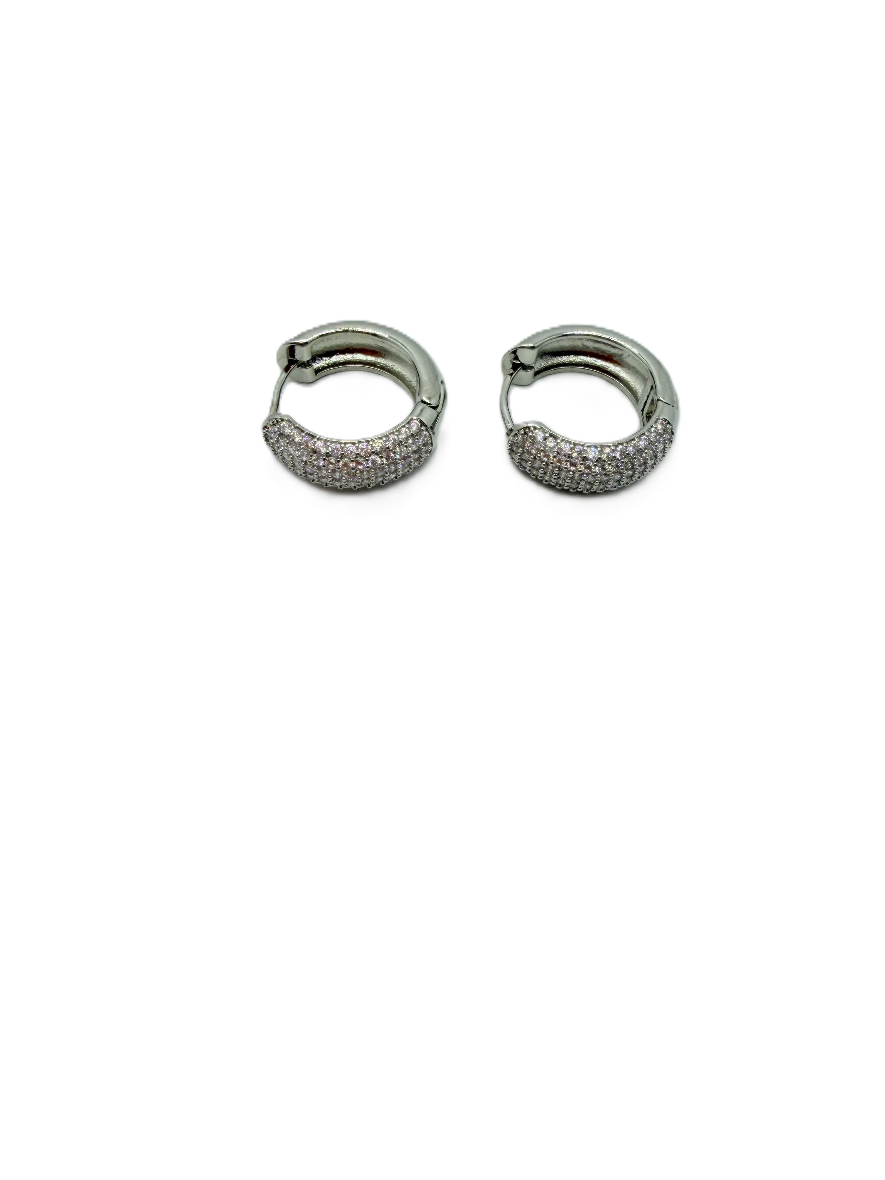 Cerchietti Medi con Strass Argento