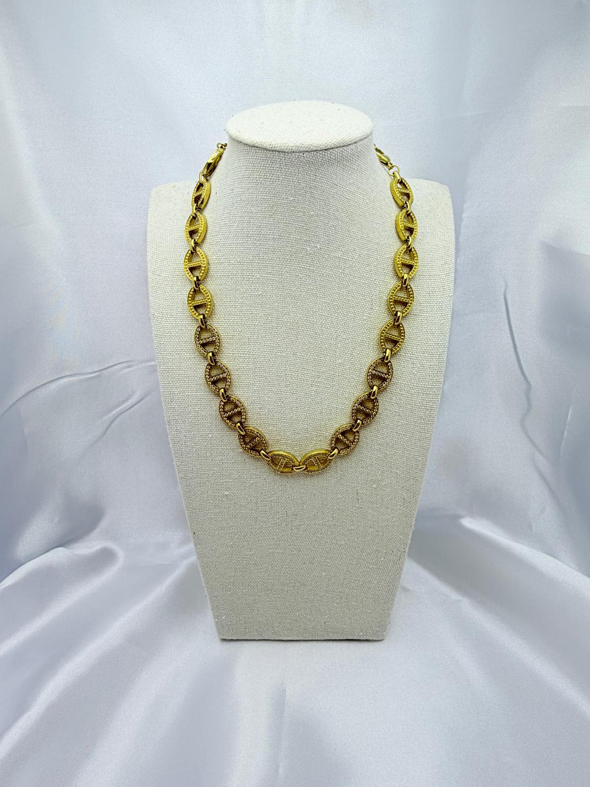 Collana Marinara Strass Oro
