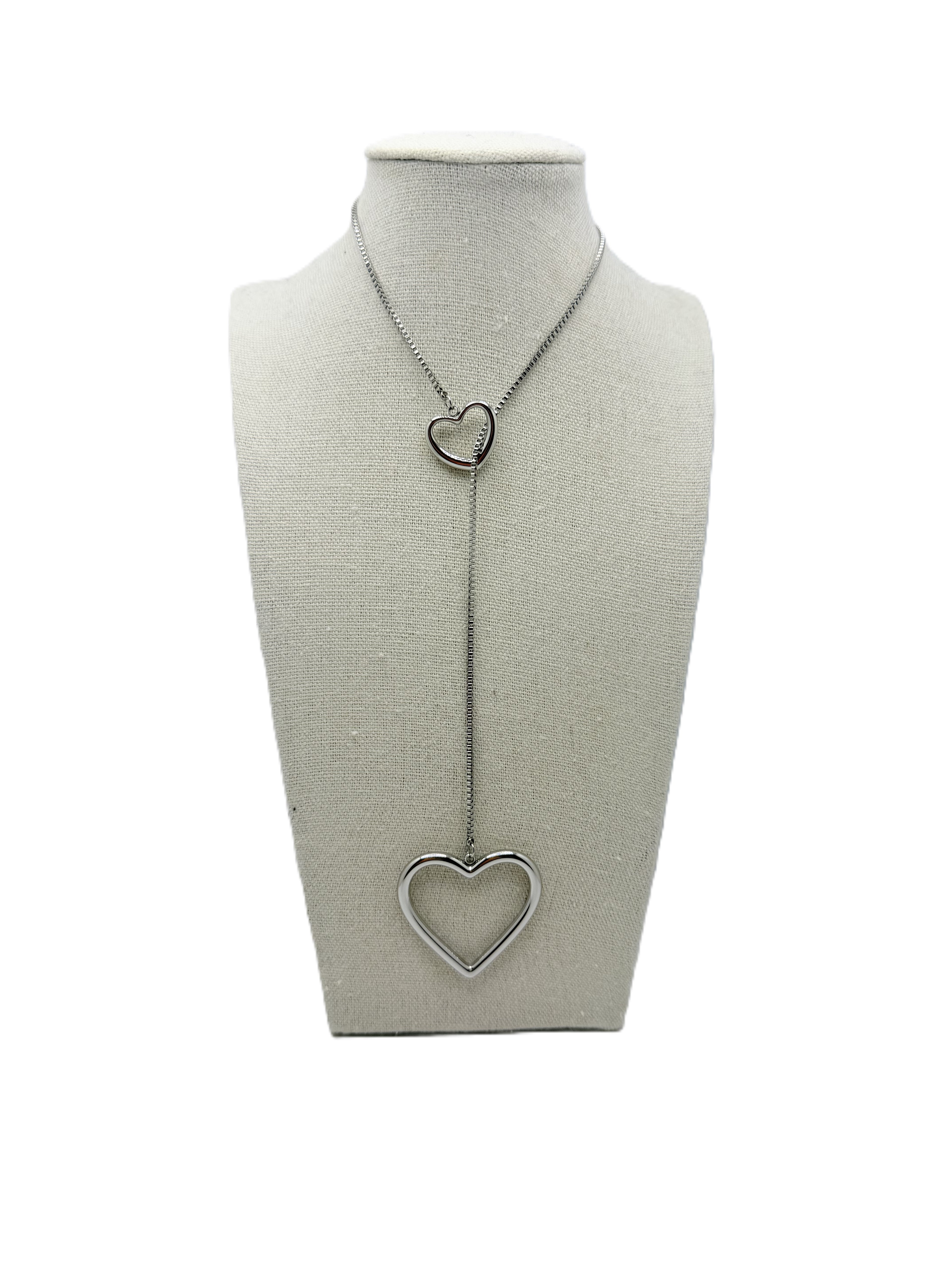 Collana Sali e Scendi con Cuore Argento