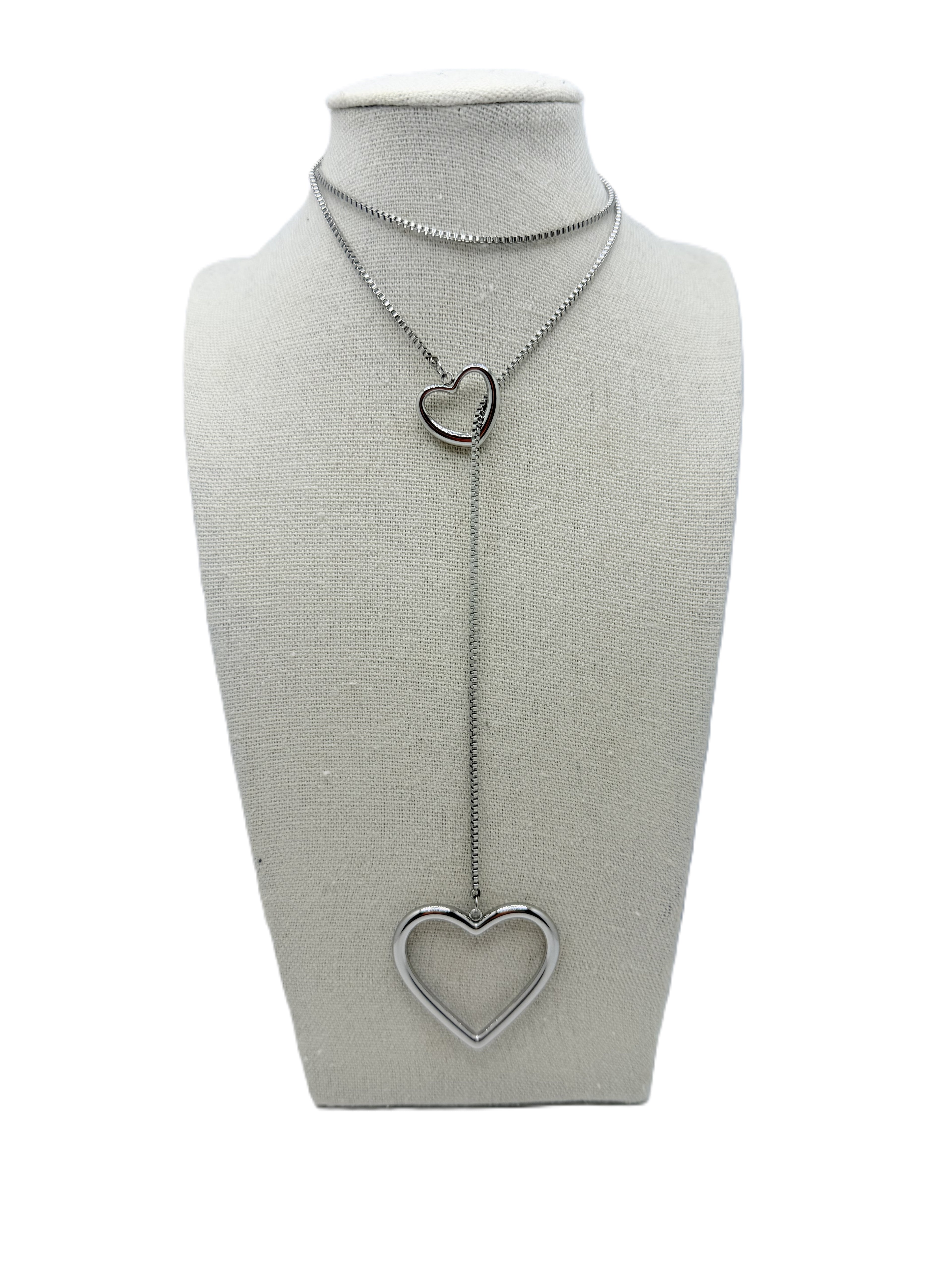 Collana Sali e Scendi con Cuore Argento