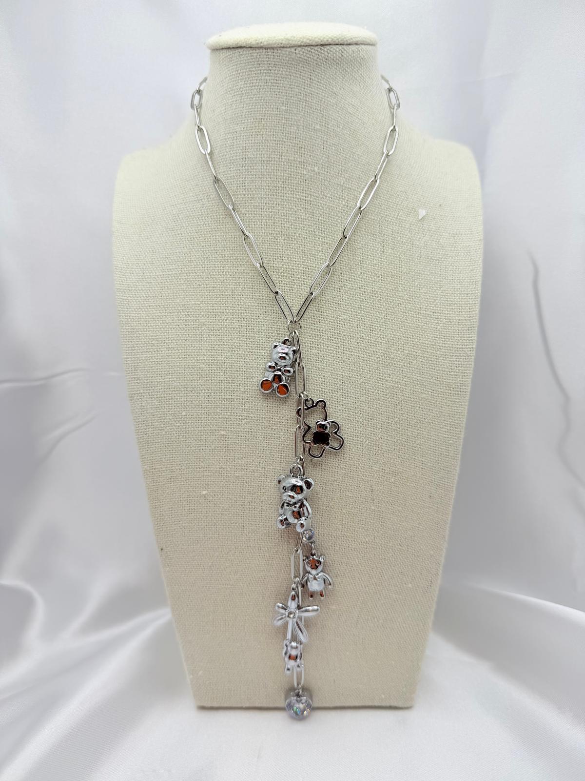 Collana Teddy Green Argento